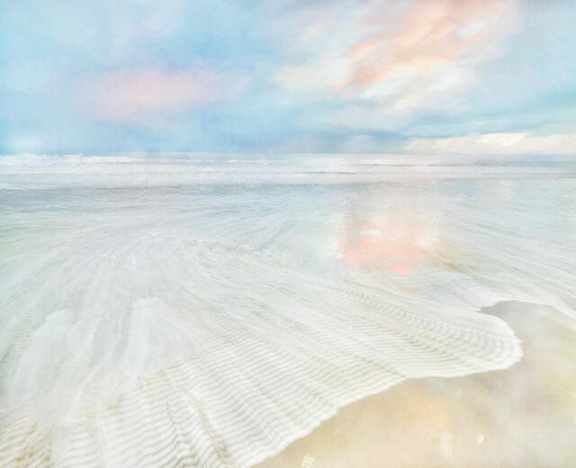 Reflections of sky and lace print