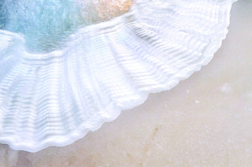 A receding surf of lace resembling a woman's petticoat. Ventura, California